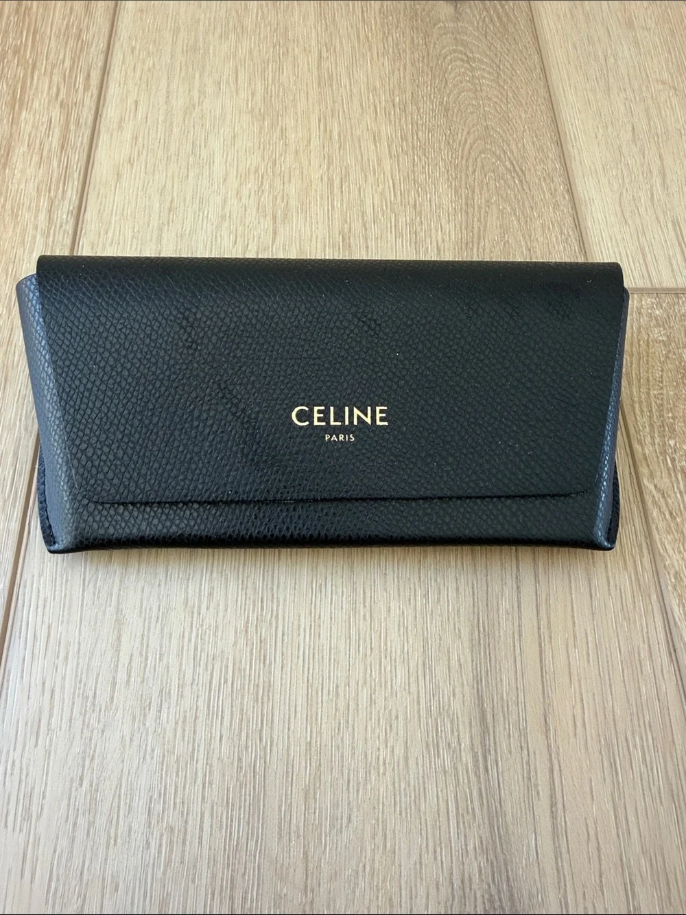 Celine Tortoiseshell Round Sunglasses with Gold Logo
